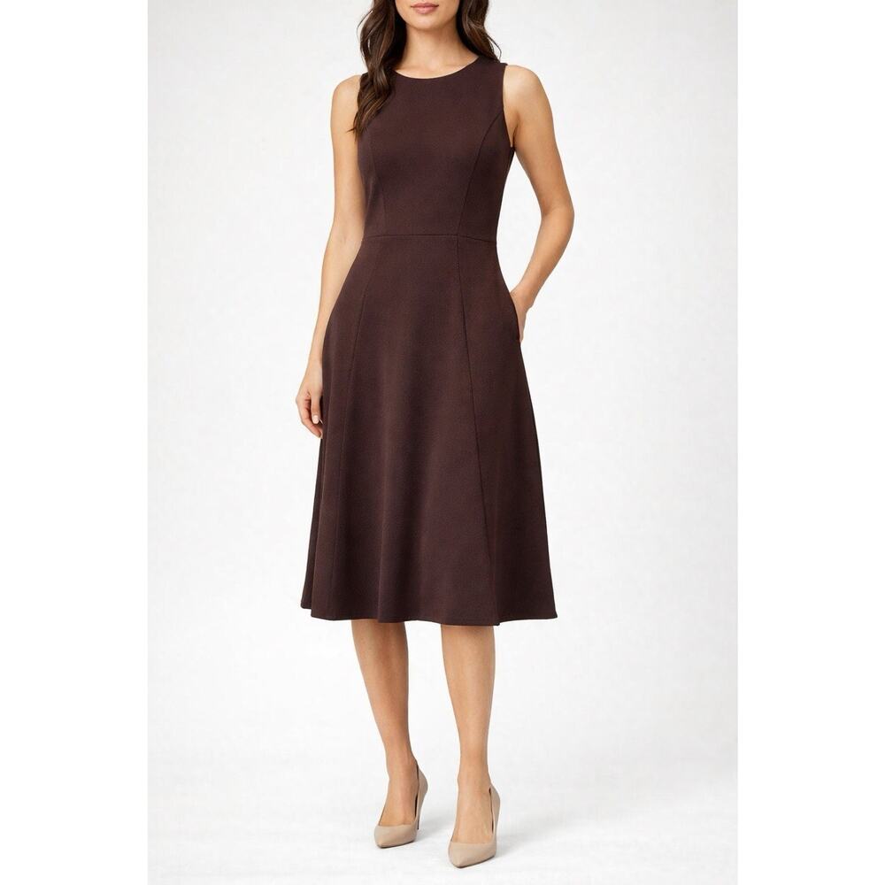 T Alexander Wang Chocolate Brown A Line Small Dress Designer Luxury Fit Flare